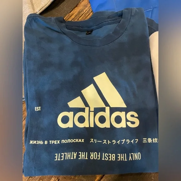 ADIDAS Bundle Lot: Blue and Gray Hoodie WITH 2 T-Shirts & Waist Pack Unisex - Picture 8 of 15